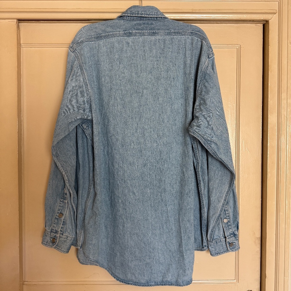 Rare 1993 Vintage RRL Ralph Lauren 3 Star Denim Work Shirt Men’s XL - Picture 2 of 7